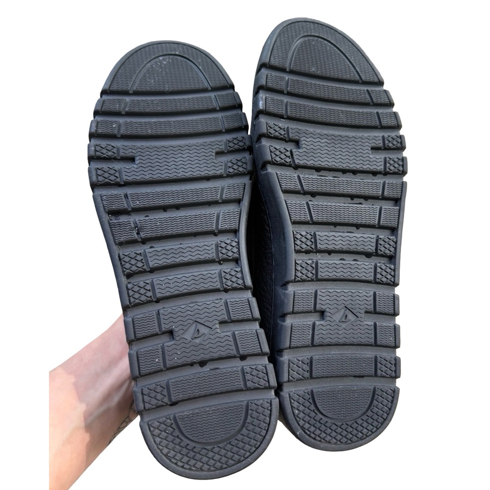 Sperry Keely Boat Shoes Womens 7.5 Black Pebbled Leather Lug Sole Loafers 104765 - Picture 7 of 8